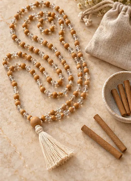 Long mala with linen pouch and separate dhoop sticks