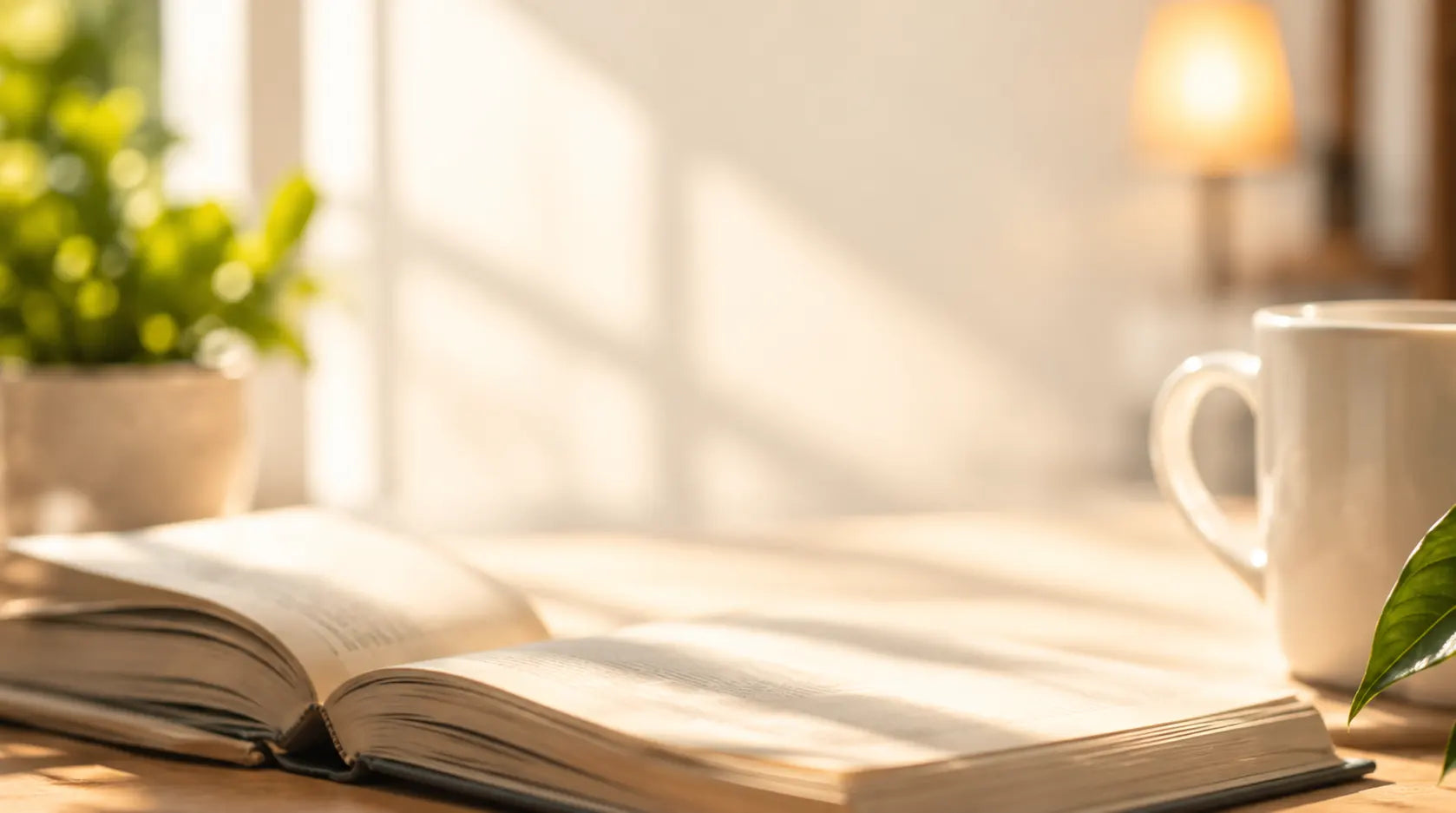 Open book in warm morning light