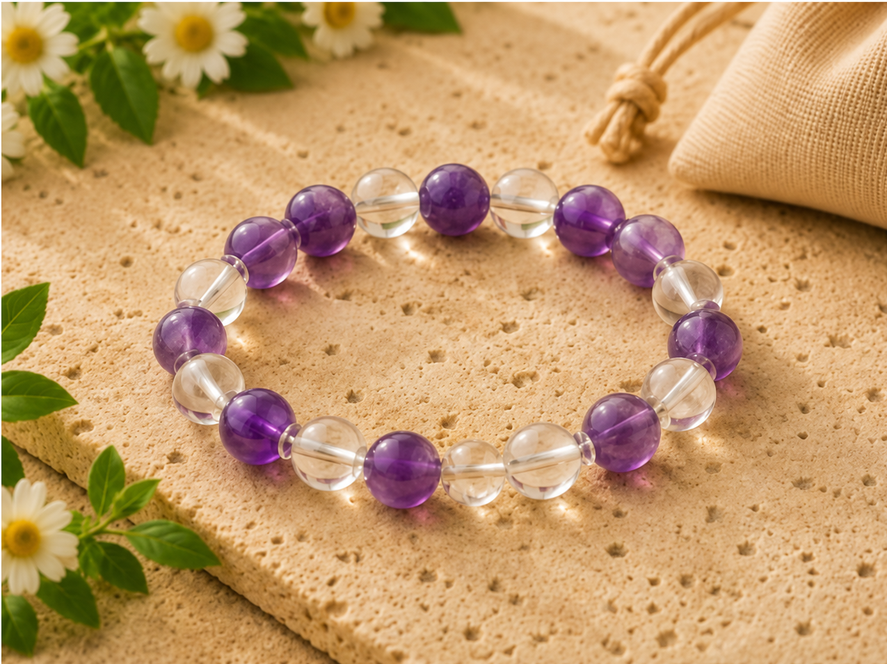 Agate Crystal - AMETHYST & CRYSTAL BRACELET