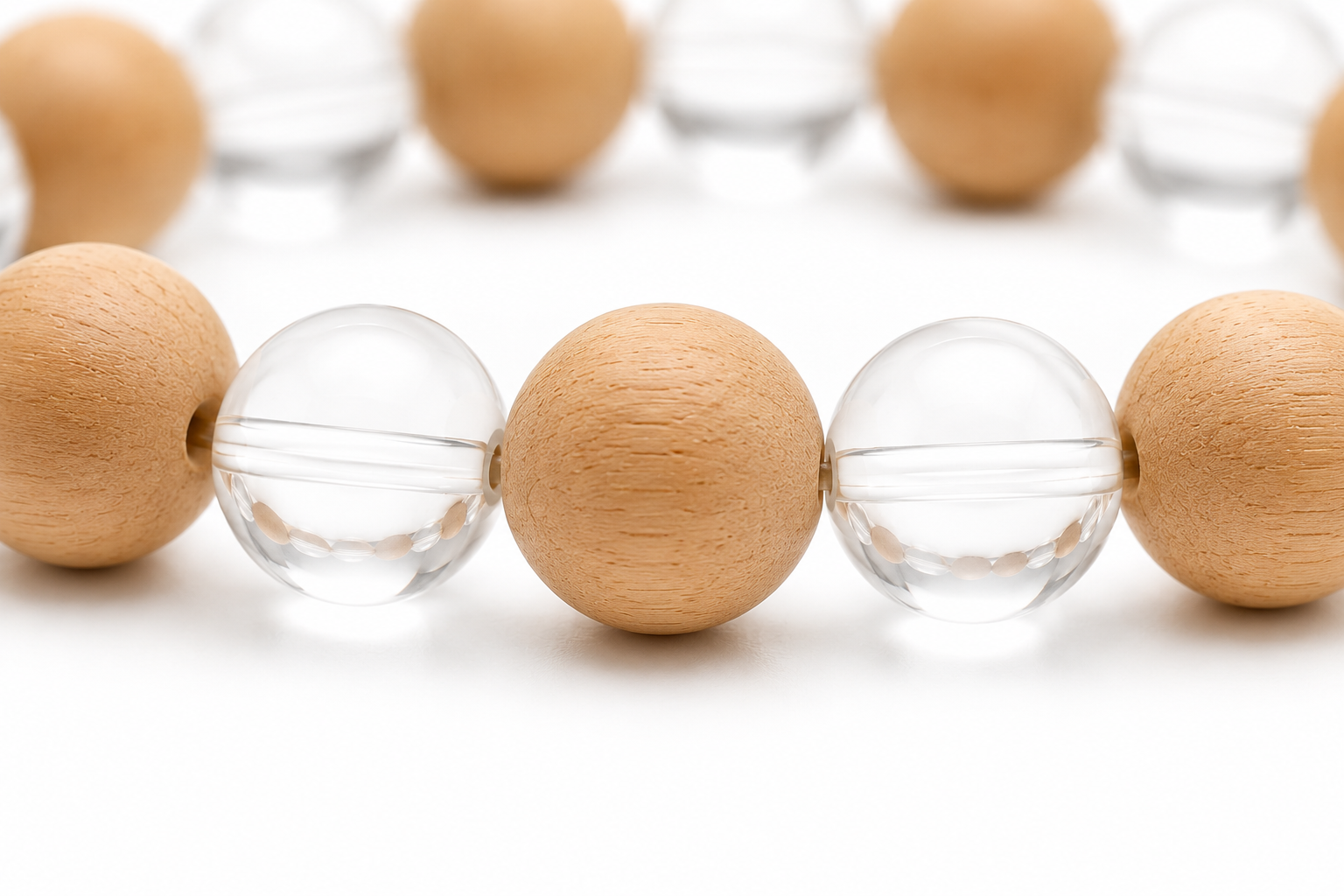 Chandan Crystal — The Serenity Bracelet | Sandalwood & Clear Quartz