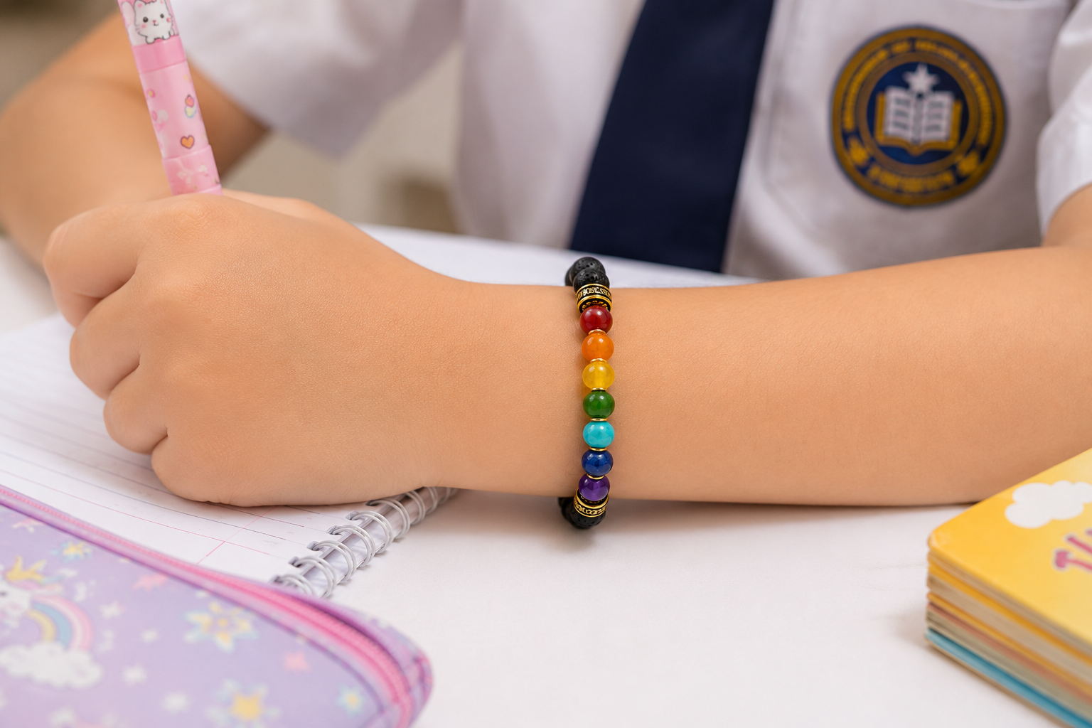 Seven Chakra & Lava Stone Bracelet | The Balance Collection — INDIELIXIRS®